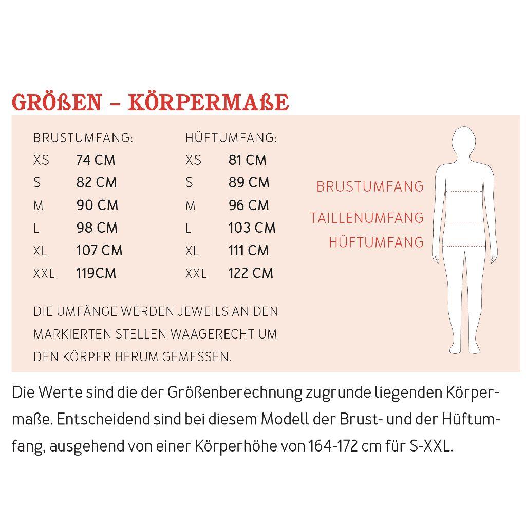 Papierschnittmuster Shirtkleid Frau Elly XS-XXL